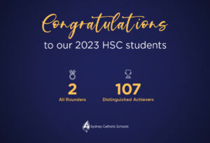 Graphic showing Marist College Eastwood HSC results 2023