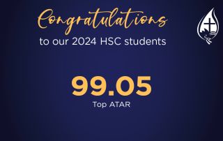 Graphic showing Marist College Eastwood's top ATAR was 99.05